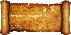 Misera Barnabás névjegykártya